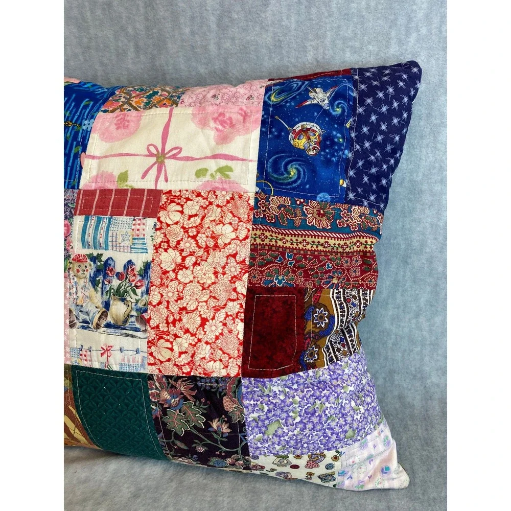 Handmade Patchwork Throw Pillow 17